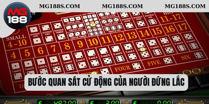 Bước quan sát cử động của người đứng lắc 